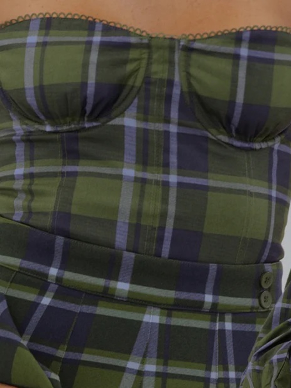 We Wore What Tennis Skort and Tank Pleated Plaid Green Set